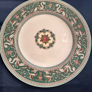 2 Rare Wedgwood Green Florentine Salad Plates